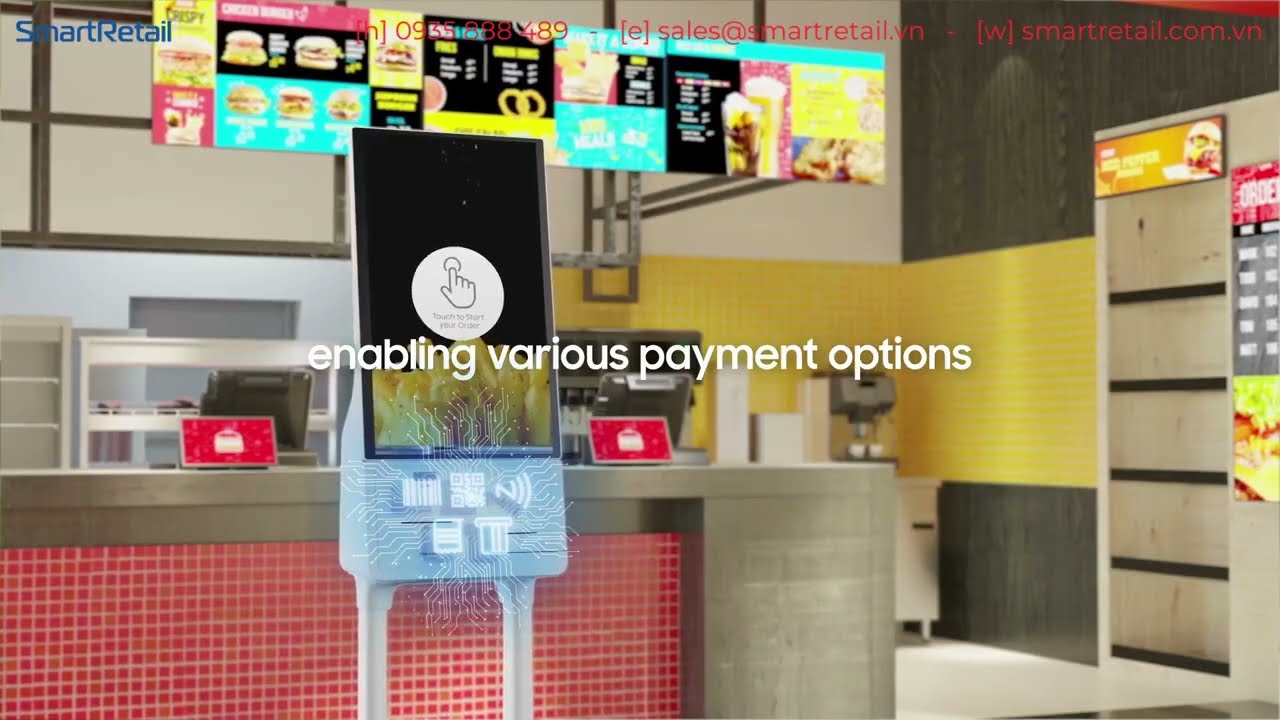 [KIOSK SAMSUNG] Màn hình cảm ứng 24" Windows Kiosk Self Ordering chính hãng SAMSUNG - SmartRetail