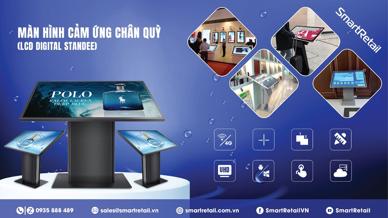 Lắp đặt màn hình cảm ứng chân quỳ 50 Inch - SmartRetail