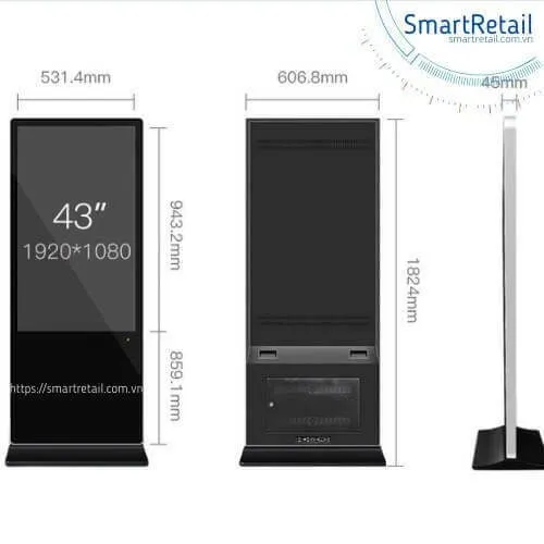 Màn hình quảng cáo cảm ứng chân đứng | Màn hình LCD cảm ứng chân đứng | Digital Standee Touchscreen - SmartRetail