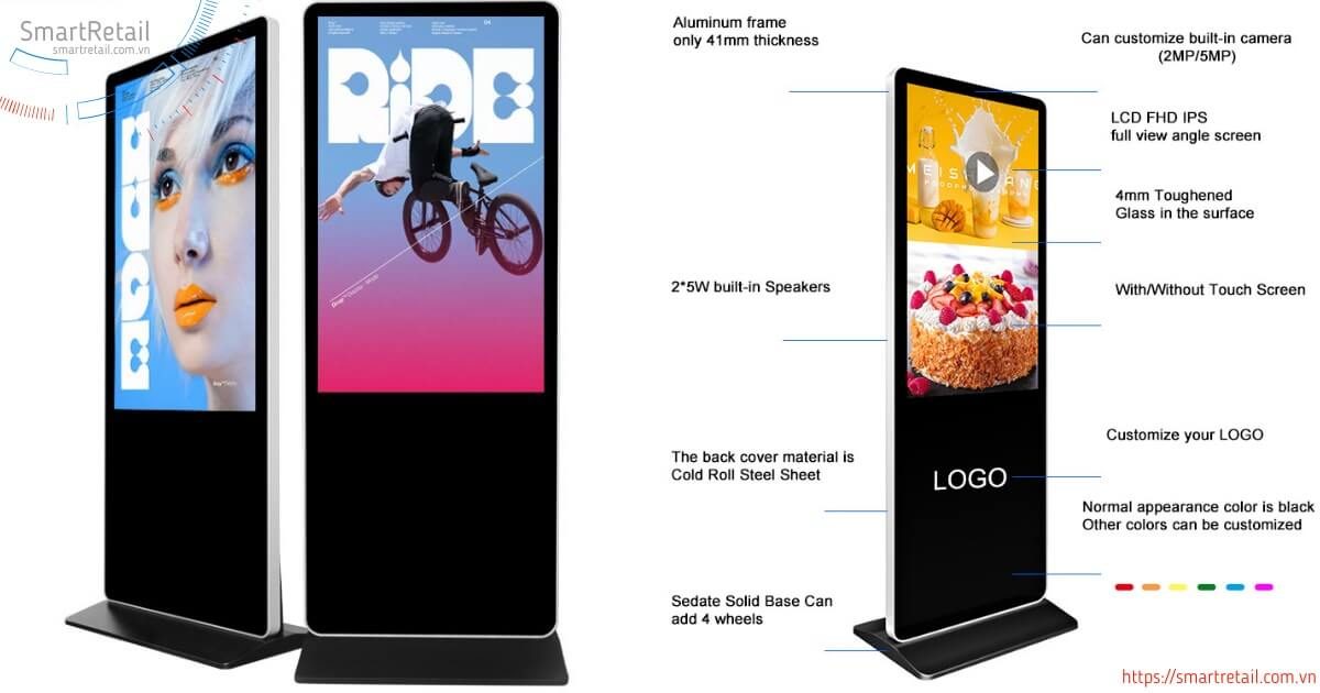Màn hình quảng cáo chân đứng 50 inch | Màn hình LCD Digital Standee 50 inch - SmartRetail Màn hình LCD quảng cáo chân đứng - Màn hình LCD Digital Standee | SmartRetail