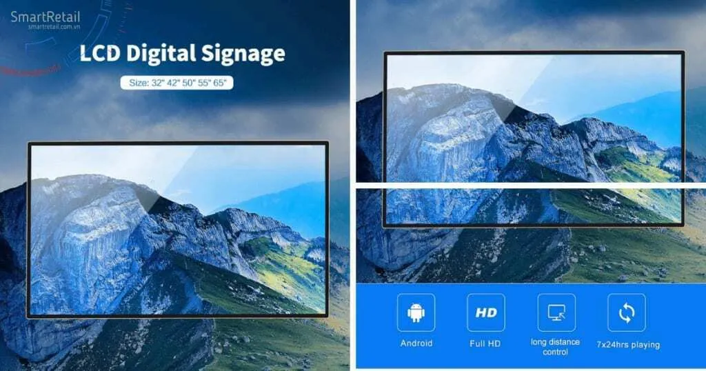 Màn hình quảng cáo treo tường | Màn hình Digital Signage treo tường | Màn hình LCD treo tường - SmartRetail