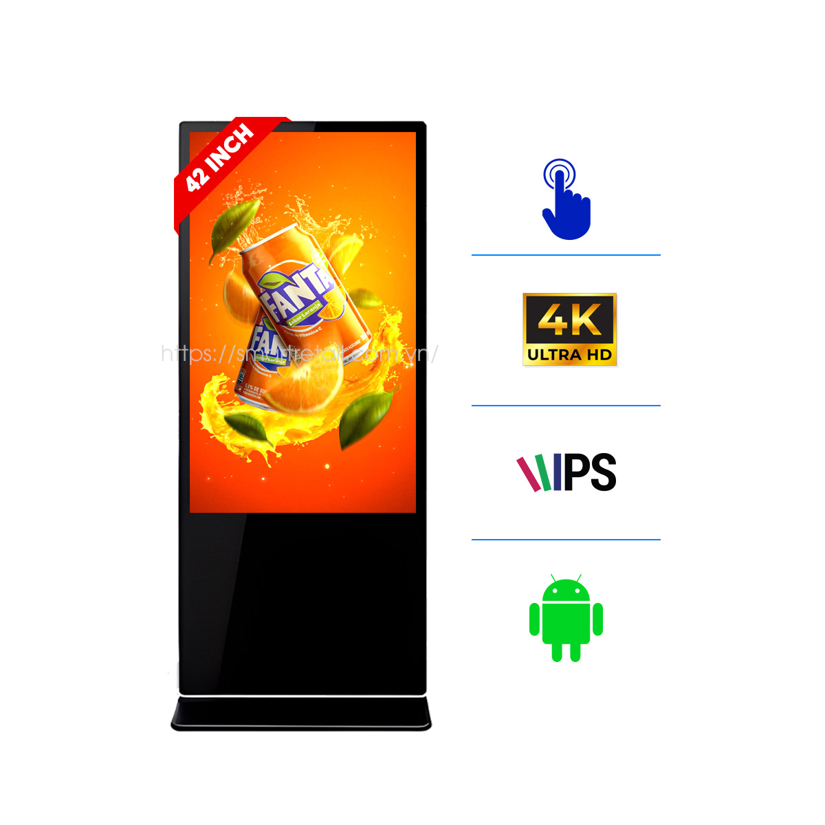 Màn hình quảng cáo chân đứng cảm ứng 42 inch | SmartRetail