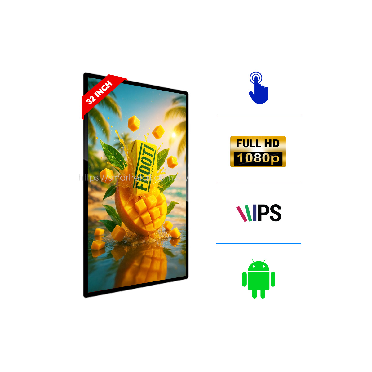 Màn hình quảng cáo treo tường cảm ứng 32 inch | SmartRetail