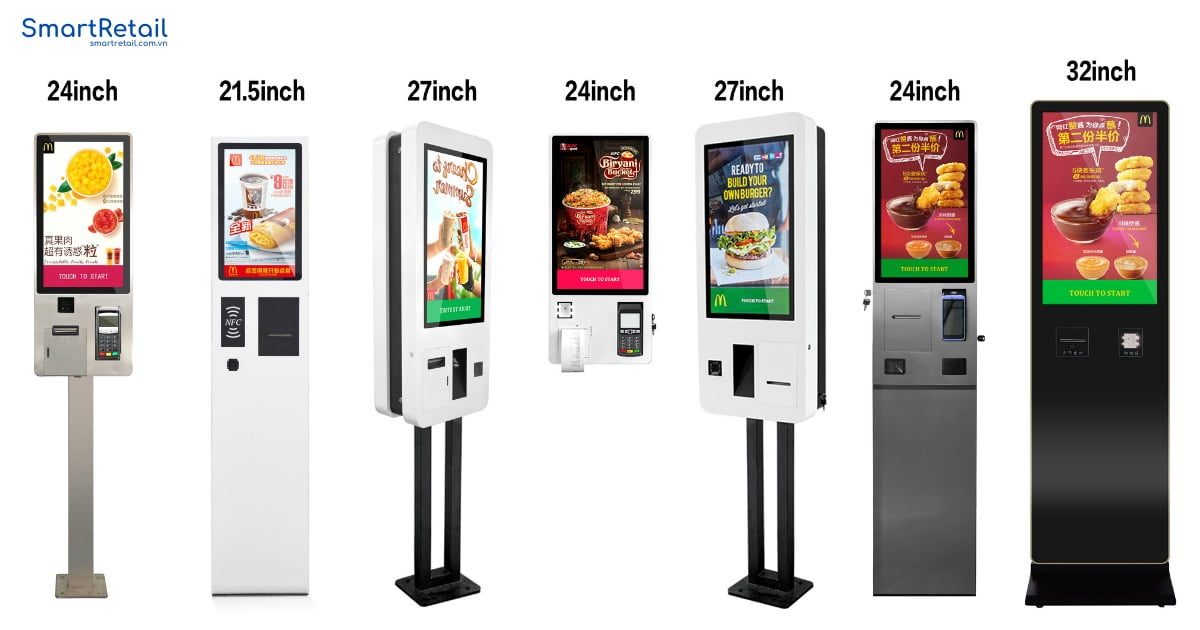 Máy bán hàng Self Ordering 24 Inch | Máy bán hàng không tiếp xúc | Máy POS bán hàng tự đặt món tiện lợi - SmartRetail Máy bán hàng Self Ordering | Máy bán hàng không tiếp xúc | Máy POS bán hàng tự đặt món tiện lợi - SmartRetail