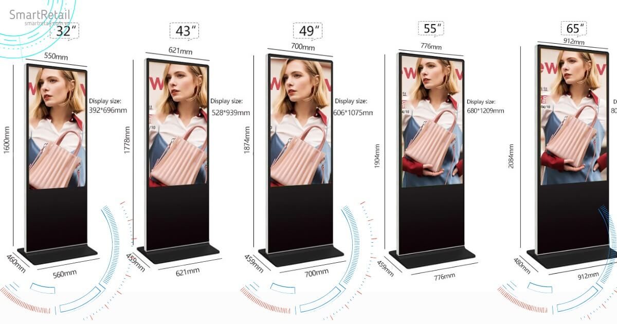 Màn hình LCD chân đứng 55 inch | Màn hình LCD Digital Standee 55 inch - SmartRetail Màn hình quảng cáo chân đứng | Digital Standee | Standee điện tử - SmartRetail