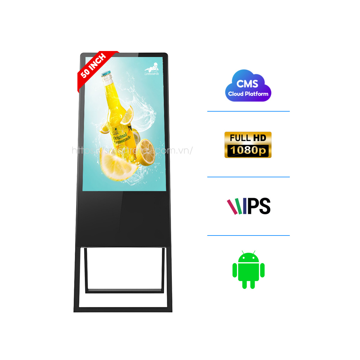 Man Hinh Quang Cao Poster Lcd Digital Signage Chan Dung 50 Inch Smartretail