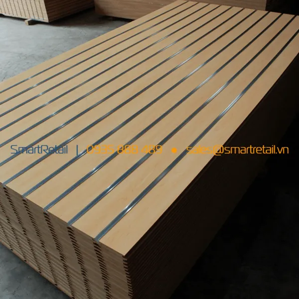 Tấm gỗ Slatwall MDF - SmartRerail - 0935888489