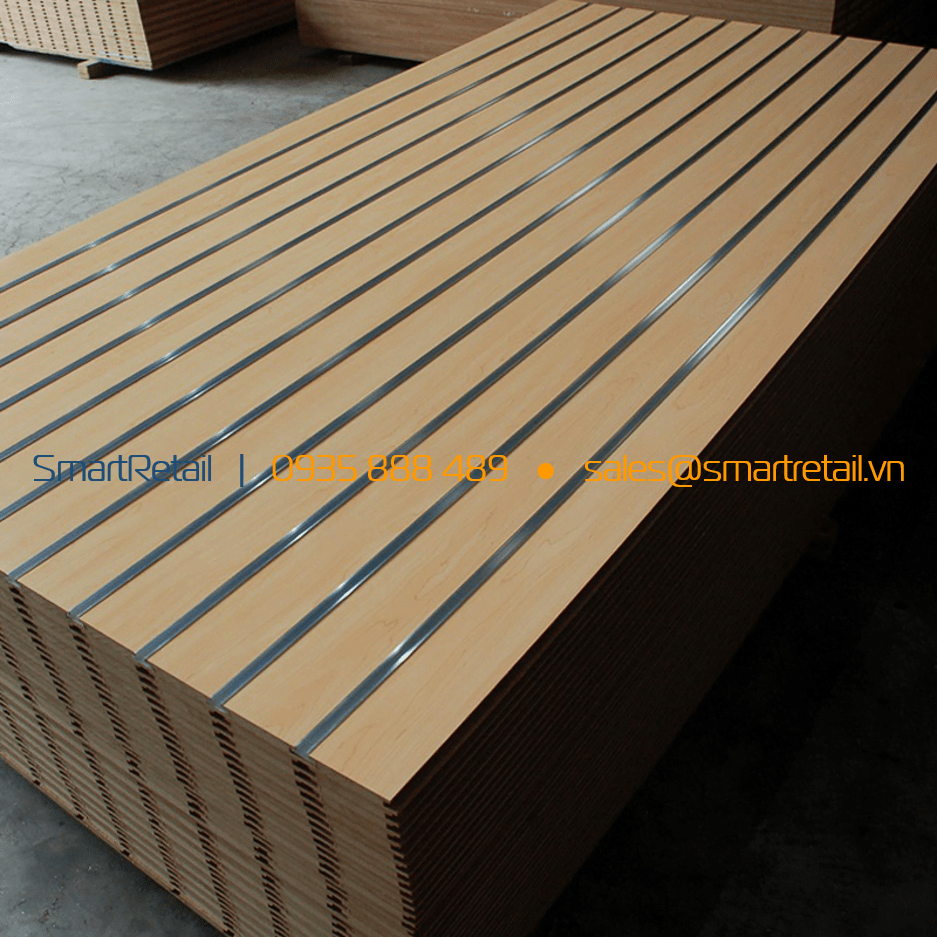 Tấm gỗ Slatwall MDF - SmartRerail - 0935888489