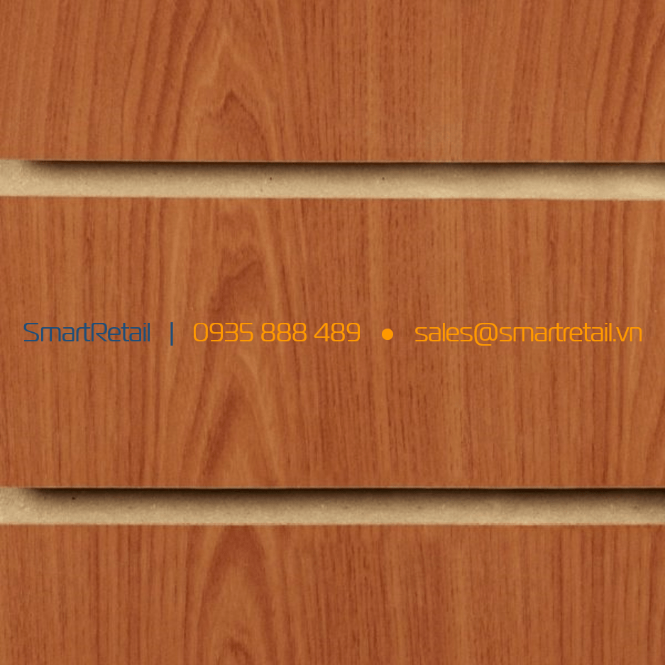 Vách gỗ Slatwall màu cherry - SmartRetail - 0935888489
