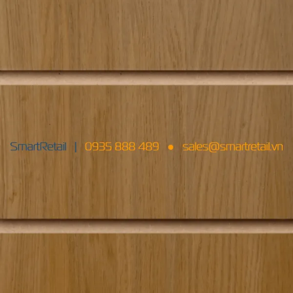 Vach gỗ Slatwall màu Oak - SmartRetail - 0935888489