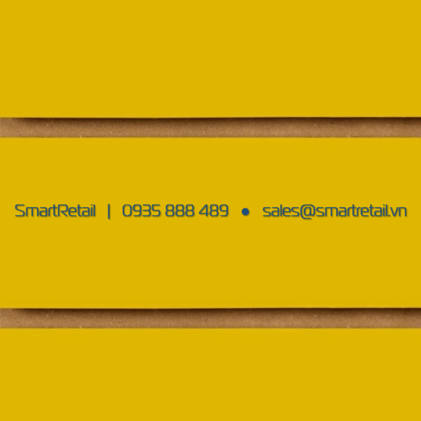 Tấm Slatwall gỗ màu vàng - SmartRetail - 0935888489