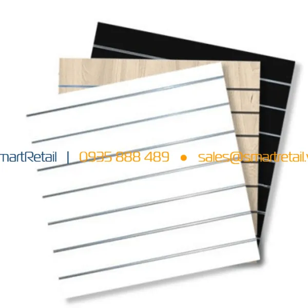 Tấm gỗ Slatwall MDF màu trắng - SmartRerail - 0935888489