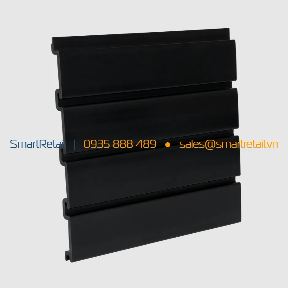 Tấm Slatwall PVC màu đen - SmartRetail - 0935888489