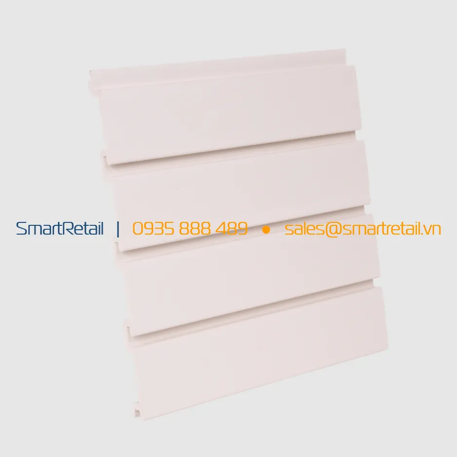 Tấm Slatwall PVC màu trắng kem - SmartRetail - 0935888489