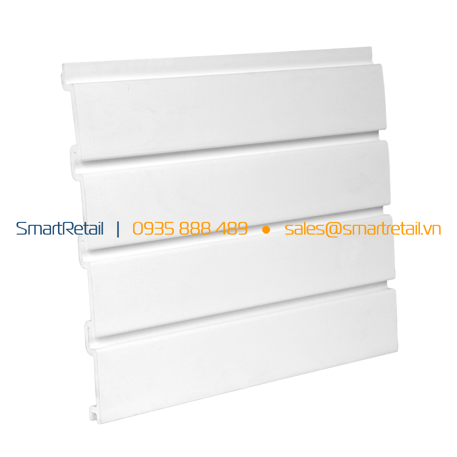 Tấm Slatwall PVC màu trắng - SmartRetail - 0935888489