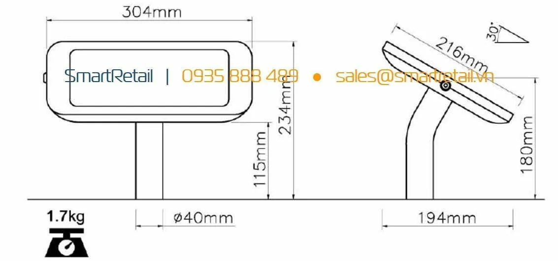 Giá đỡ Tablet để bàn cố định | Giá đỡ máy tính bảng (Tablet) để bàn/ Giá đỡ iPad/ Samsung/ Lenovo - SmartRetail