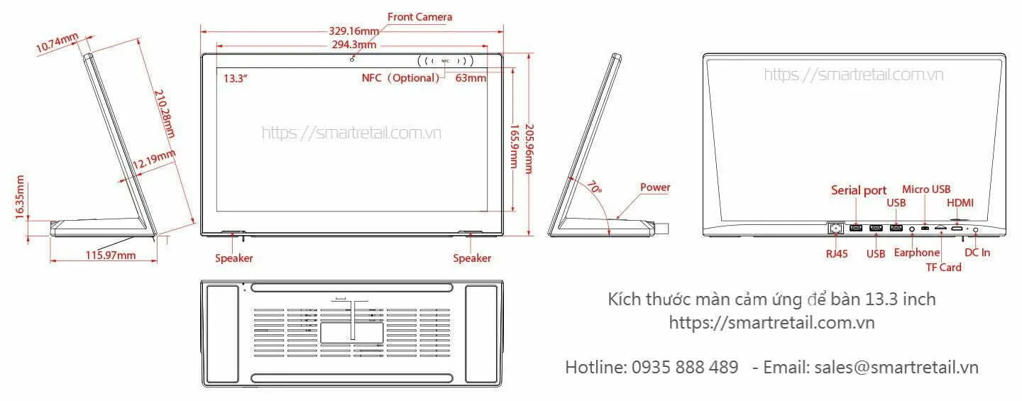 Màn hình cảm ứng để bàn LG13H - IPS LCD 13.3 inch - SmartRetail