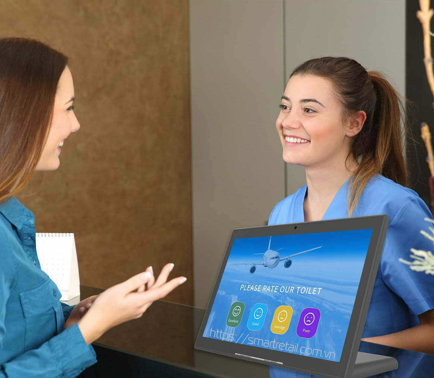 FMS™ Touch Survey | Tablet để bàn 10.1 Inch: Thu thập ý kiến phản hồi Khách hàng - Đo lường sự hài lòng Khách hàng - SmartRetail