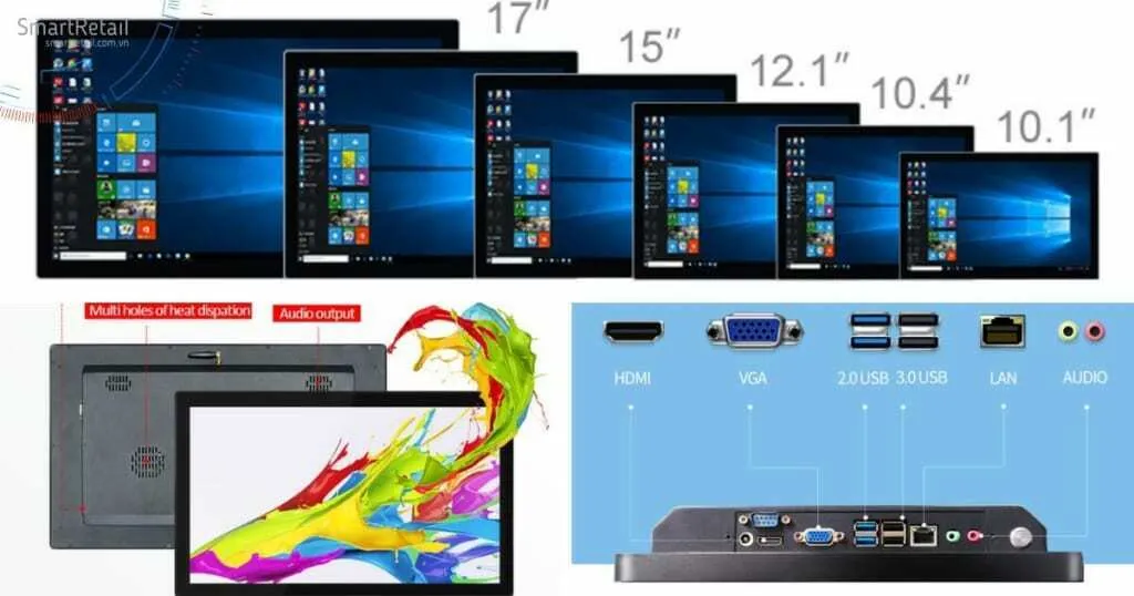 Màn hình LCD cảm ứng chân quỳ 22 inch | Màn hình chân quỳ 22 inch | Màn hình cảm ứng 22 inch - SmartRetail