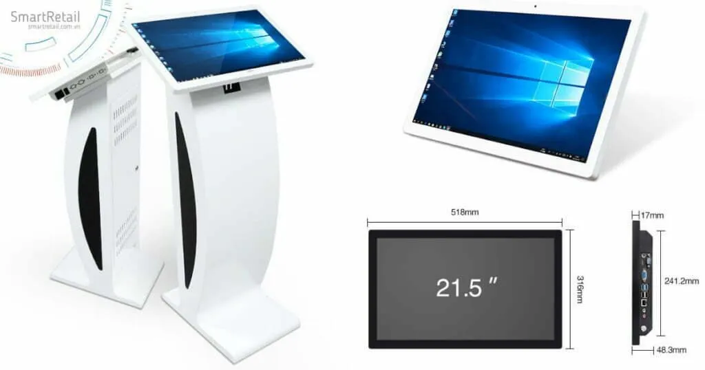 Màn hình LCD cảm ứng chân quỳ 22 inch | Màn hình chân quỳ 22 inch | Màn hình cảm ứng 22 inch - SmartRetail