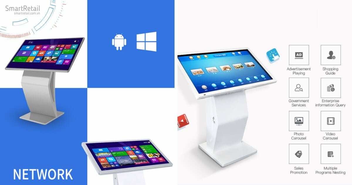 Màn hình chân quỳ 50 inch | Màn hình quảng cáo chân quỳ 50 inch | Màn hình cảm ứng LG 50 inch - SmartRetail Màn hình quảng cáo chân quỳ | Màn hình quảng cáo cảm ứng chân quỳ - SmartRetail