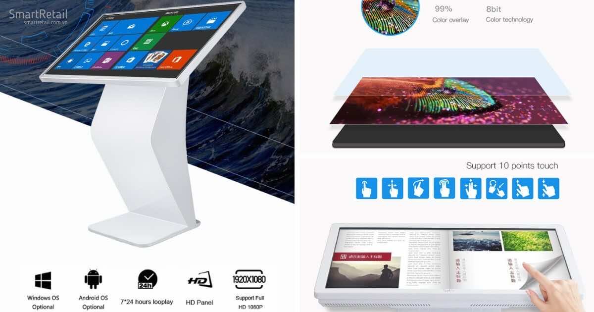 Màn hình chân quỳ 50 inch | Màn hình quảng cáo chân quỳ 50 inch | Màn hình cảm ứng LG 50 inch - SmartRetail Màn hình quảng cáo chân quỳ | Màn hình quảng cáo cảm ứng chân quỳ - SmartRetail