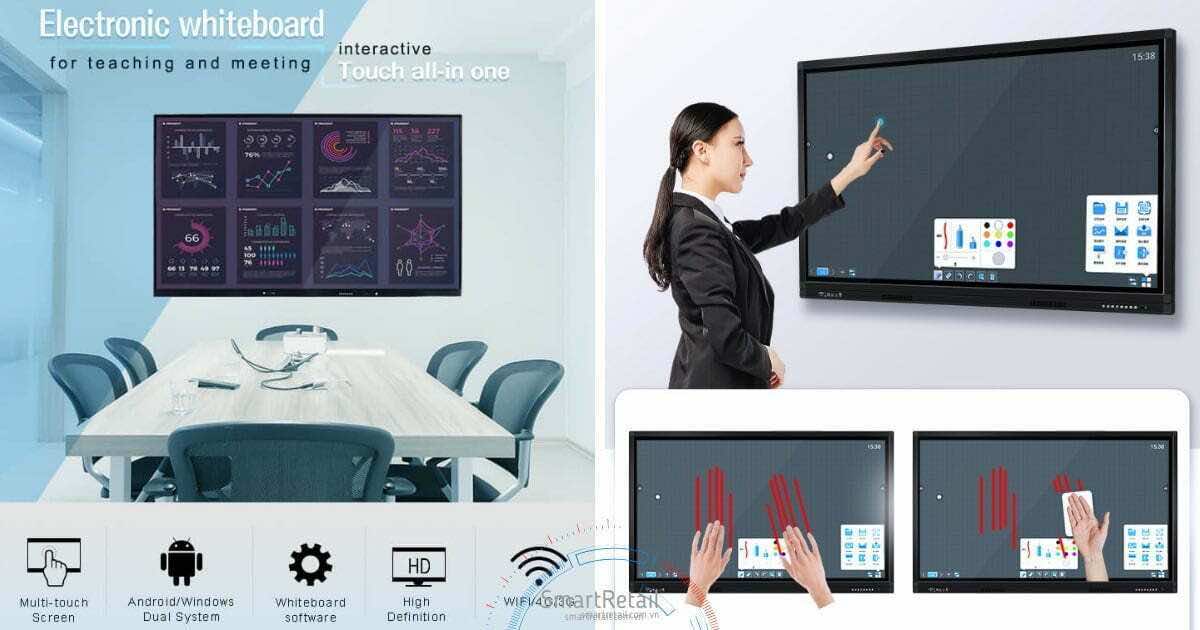 Màn hình tương tác thông minh 86 Inches | Màn hình cảm ứng tương tác 86 Inches | Interactive Smart Board - SmartRetail Màn hình tương tác | Màn hình cảm ứng tương tác thông minh - SmartRetail