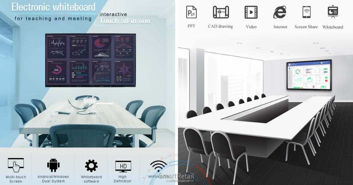 Màn hình tương tác thông minh 65 Inches | Màn hình cảm ứng tương tác 65 Inch | Màn hình tương tác 65 Inch hãng LG/ Samsung/ ViewSonic - SmartRetail Màn hình tương tác | Màn hình cảm ứng tương tác thông minh - SmartRetail