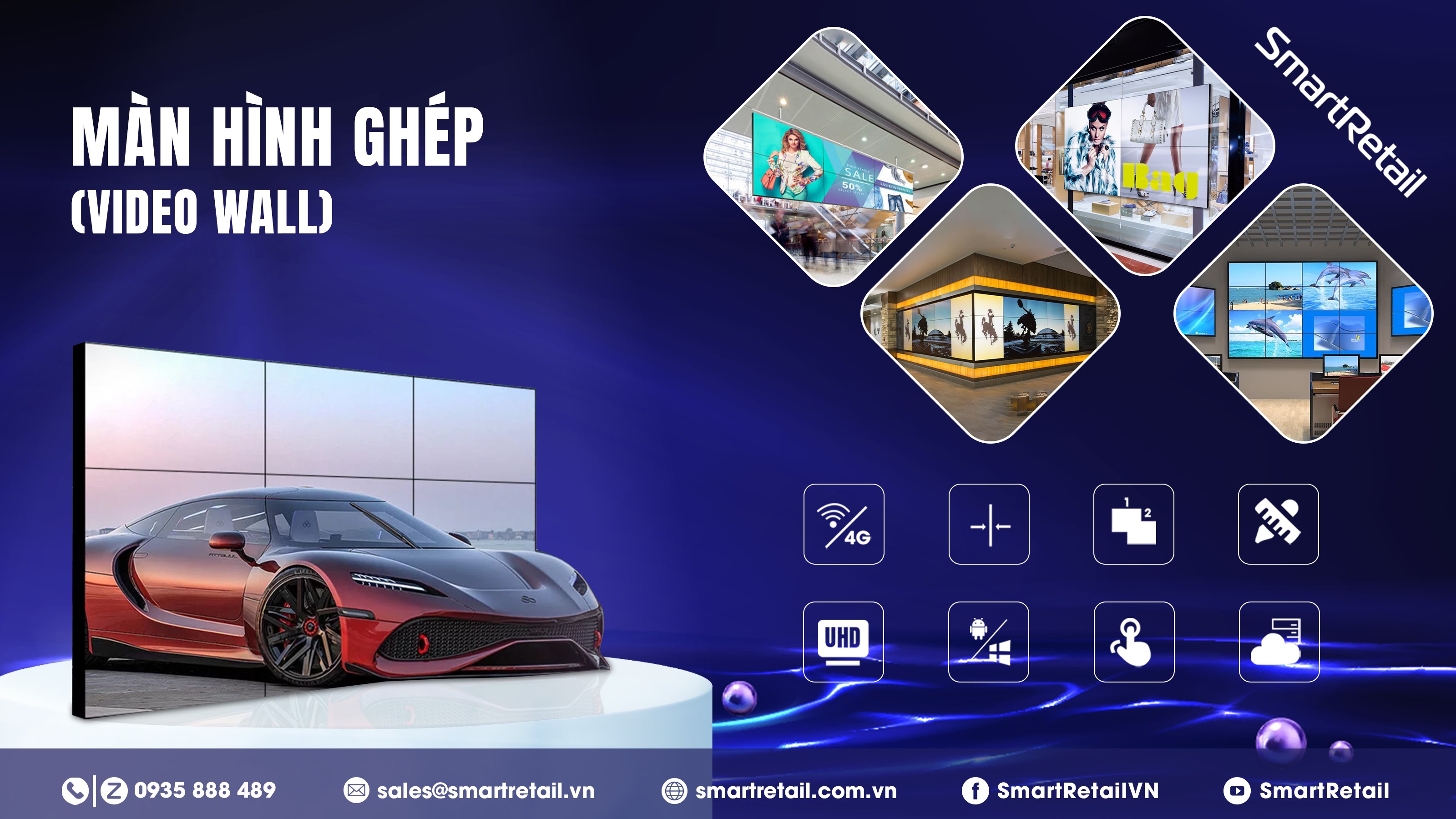 Màn hình ghép (LG Video WAll) chính hãng LG - SAMSUNG - PHILIPS - BOE - INNOLUX - AOC | SmartRetail