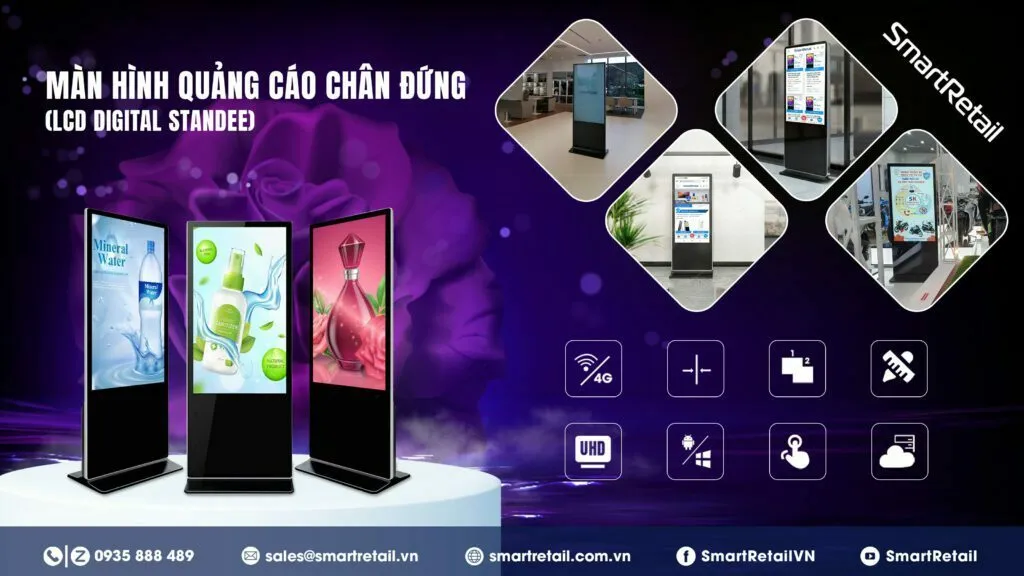 Màn hình quảng cáo chân đứng (Standee điện tử | Digital Standee | Màn hình Standee) giá rẻ TPHCM - SmartRetail