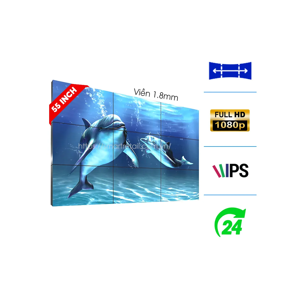 Màn hình ghép LG 55-inch viền 1.8 | SmartRetail
