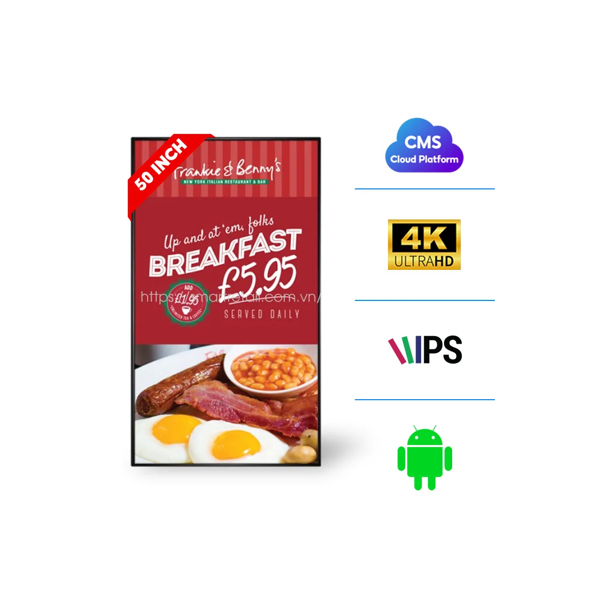 Màn hình quảng cáo Menu Board 50 Inch