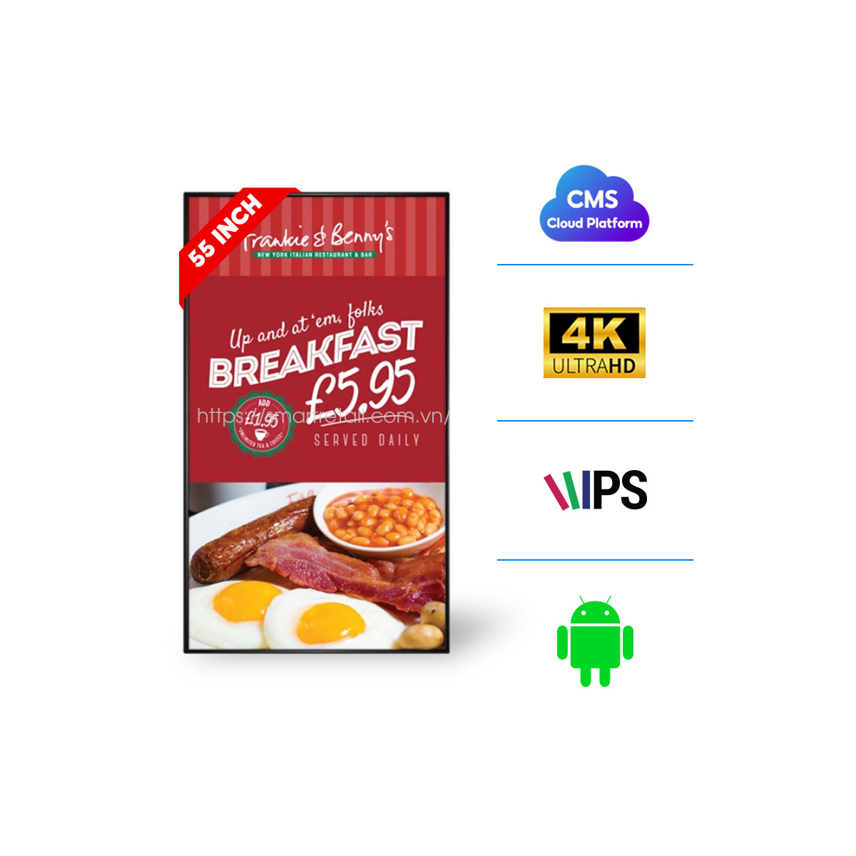 Màn hình quảng cáo Menu Board 55 Inch