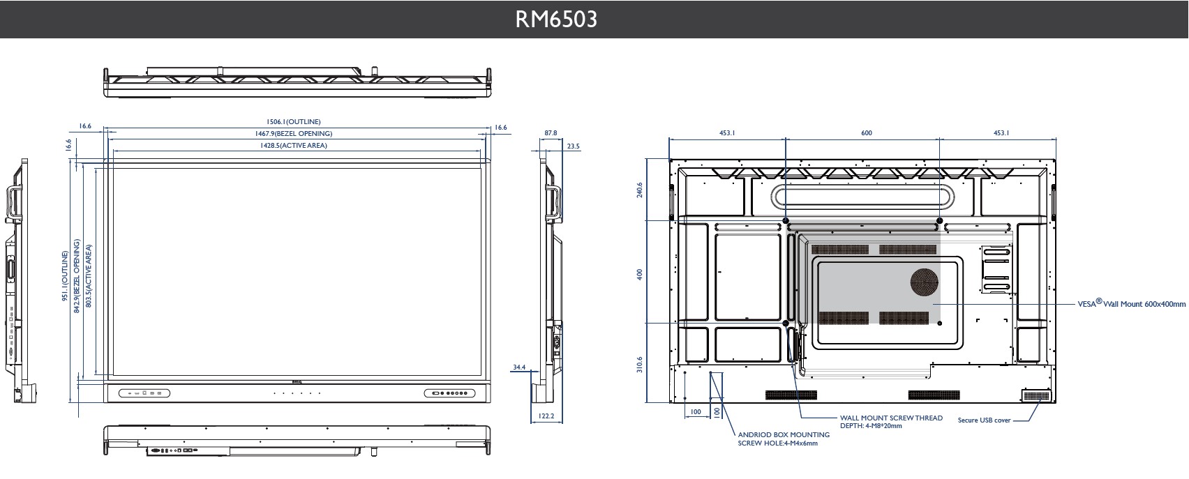 Màn hình tương tác thông minh BenQ 65 Inch/ Màn hình tương tác BenQ cho giáo dục, đào tạo - SmartRetail Màn hình tương tác thông minh BenQ 65 Inch - SmartRetail