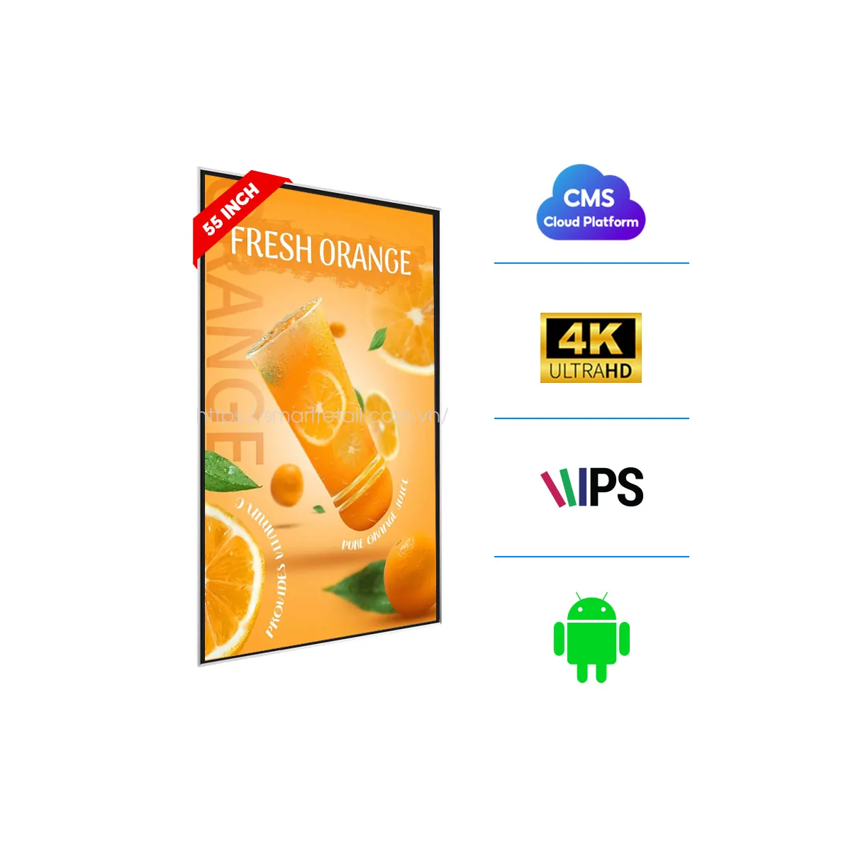 Màn hình quảng cáo lcd treo tường 55 inch