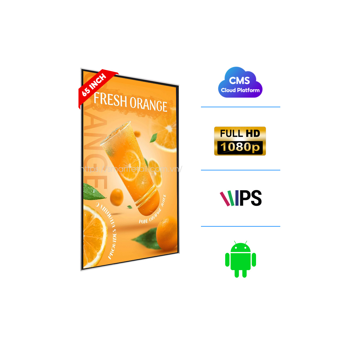 Màn hình quảng cáo viền mỏng treo tường - SmartRetail
