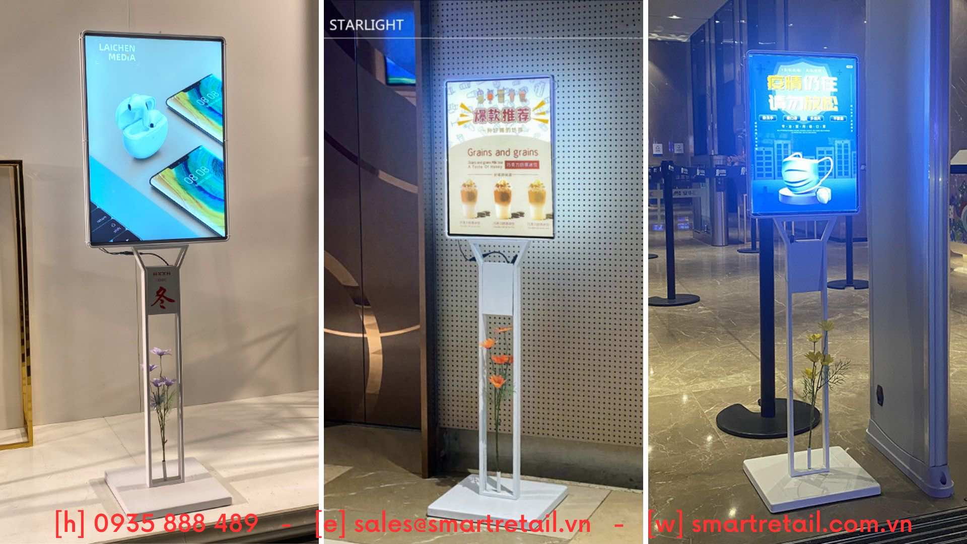 Hộp đèn quảng cáo chân đứng A2/ A3 | Hộp đèn LED siêu mỏng kích thước A2/ A3 chân đứng - SmartRetail