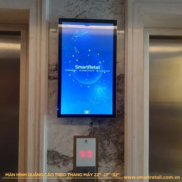 Màn hình quảng cáo treo bên trong và bên ngoài thang máy | Màn hinh LCD chuyên dụng treo thang máy 22-Inch/ 27-Inch/ 32-Inch - SmartRetail