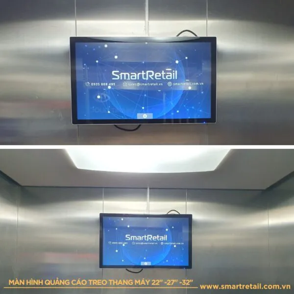 Màn hình quảng cáo treo bên trong và bên ngoài thang máy | Màn hinh LCD chuyên dụng treo thang máy 22-Inch/ 27-Inch/ 32-Inch - SmartRetail