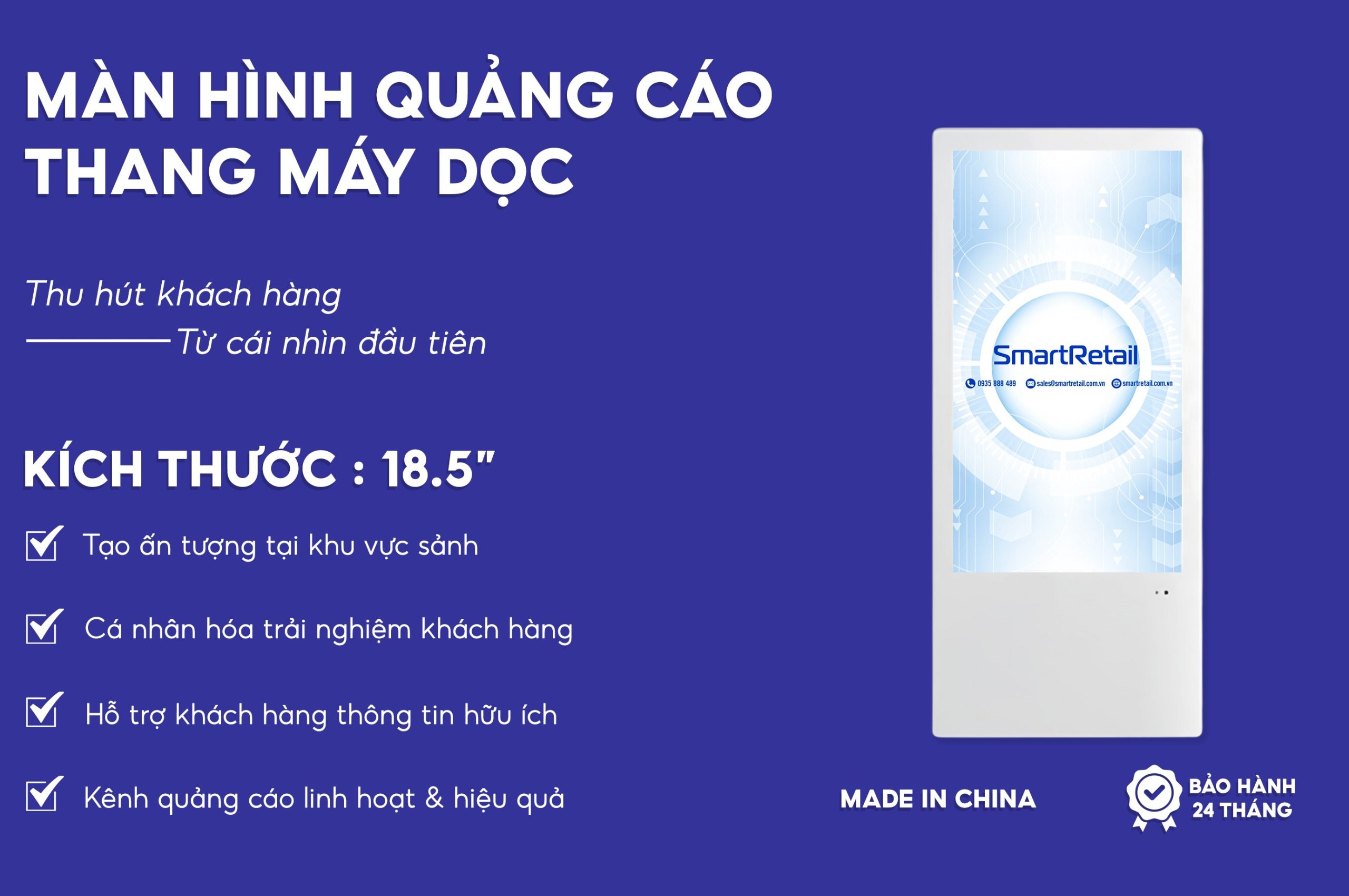 Man Hinh Quang Cao | Man Hinh Quang Cao Thang May | Man Hinh Elevator Smartretail