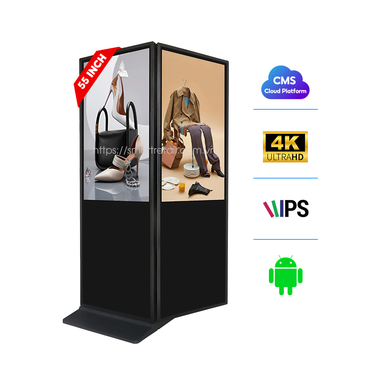 Man Hinh Quang Cao Chan Dung 2 Mat 55 Inch
