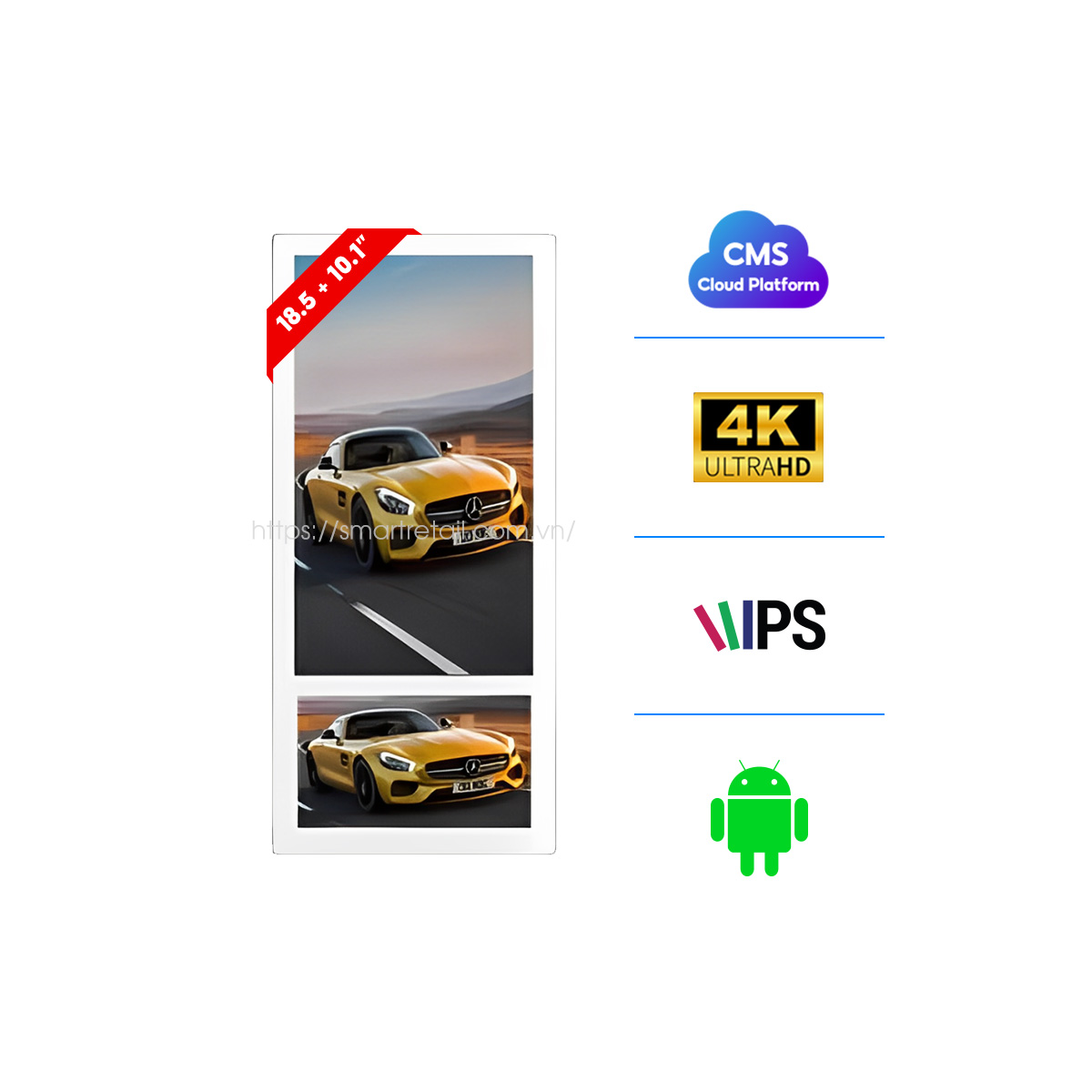 Màn hình quảng cáo thang máy loại 2 màn hình | SmartRetail