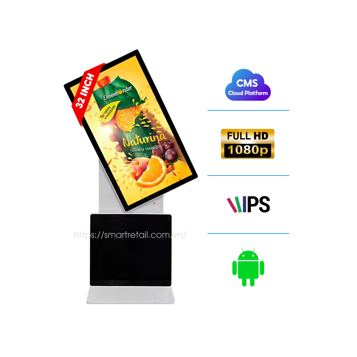 Màn hình quảng cáo chân đứng dáng xoay | SmartRetail