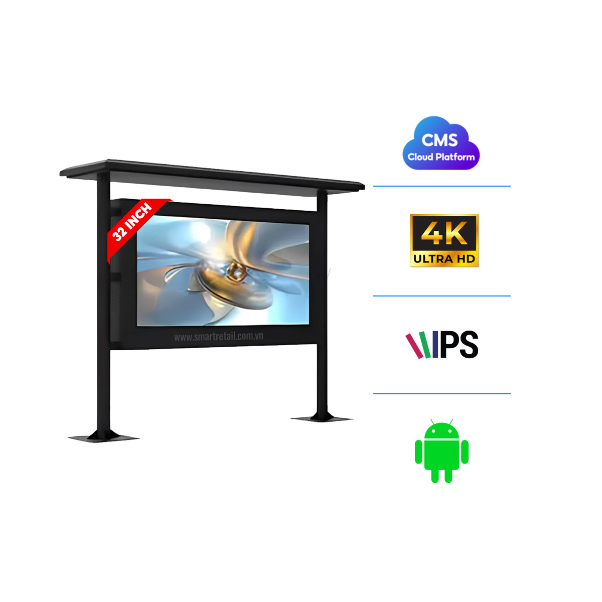 Màn hình quảng cáo trạm xe buýt 32 inch | SmartRetail