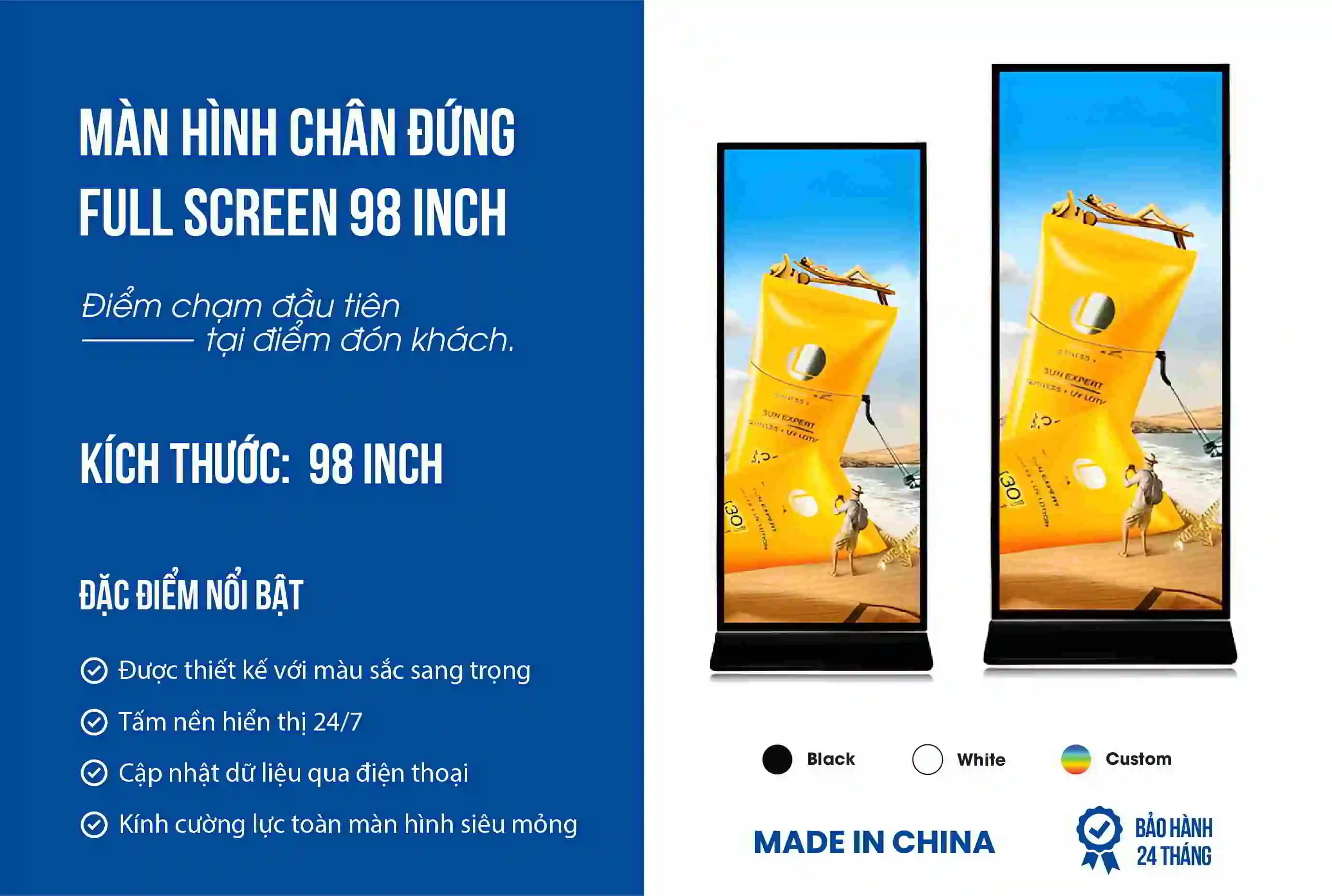 Giới thiệu màn hình chân đứng Full Screen 98 inch