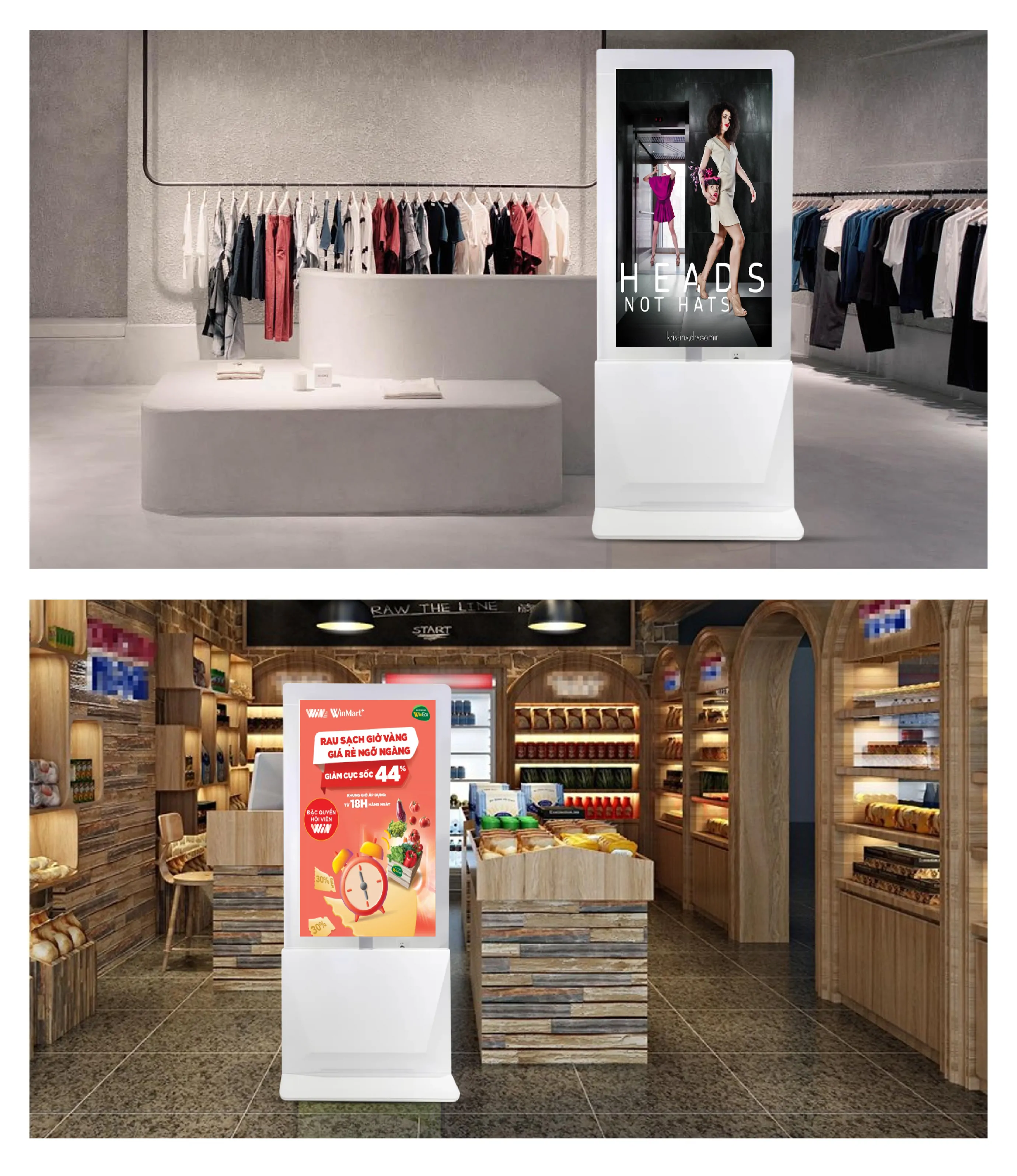 Ứng dụng màn hình quảng cáo trong suốt 55"