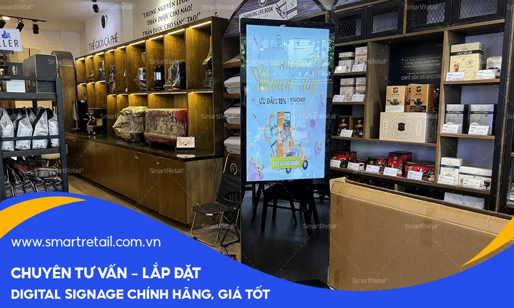 Giải pháp màn hình quảng cáo chân đứng – Hỗ trợ lắp đặt tận nơii