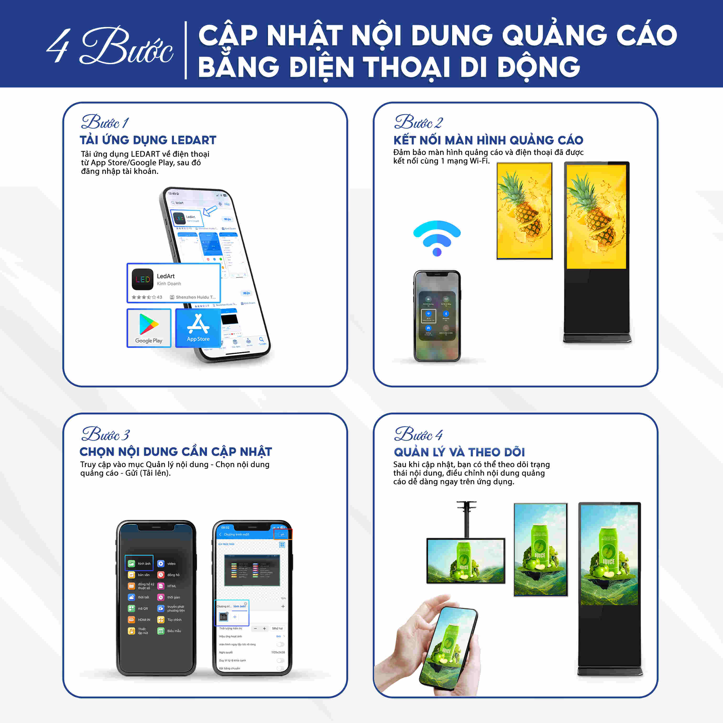 Thay đổi nội dung qua điện thoại di động