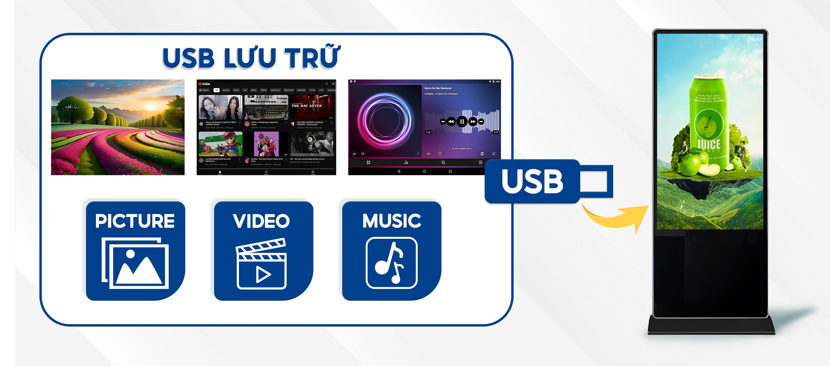 Cập nhật nội dung qua USB lưu trữ