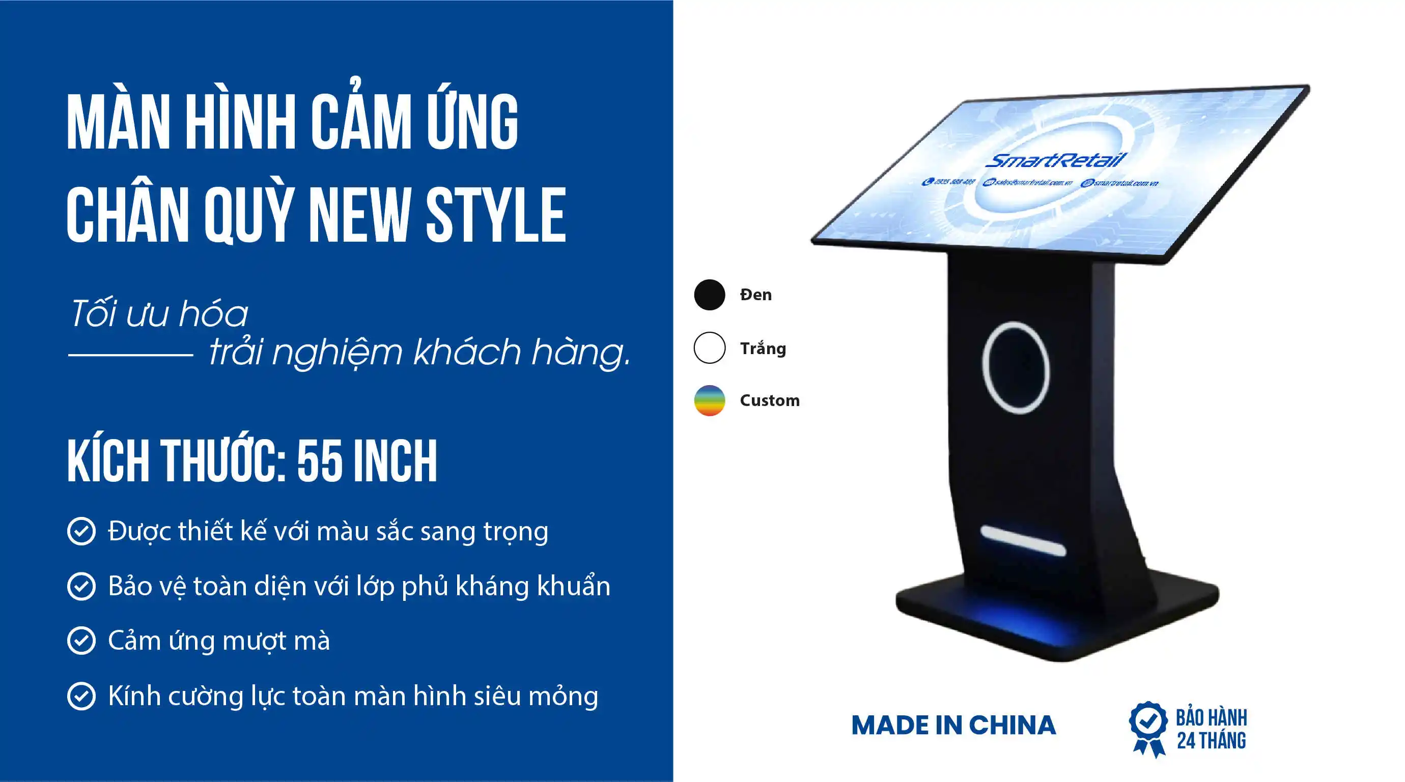 Màn hình cảm ứng chân quỳ 55 inch 